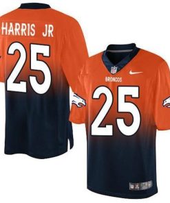 Nike Denver Broncos #25 Chris Harris Jr Orange/Navy Blue Stitched NFL Elite Fadeaway Fashion Jersey