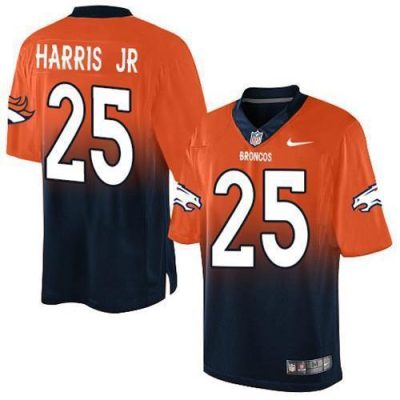 Nike Denver Broncos #25 Chris Harris Jr Orange/Navy Blue Stitched NFL Elite Fadeaway Fashion Jersey