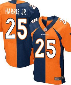Nike Denver Broncos #25 Chris Harris Jr Orange/Navy Blue Stitched NFL Elite Split Jersey