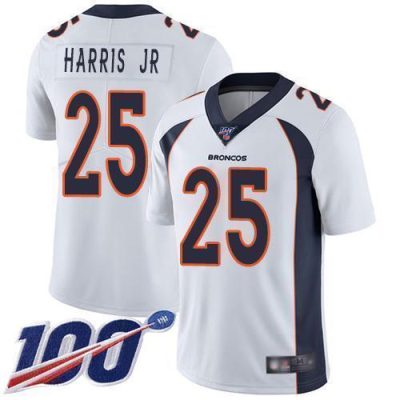 Nike Denver Broncos #25 Chris Harris Jr White Stitched NFL 100th Season Vapor Limited Jersey