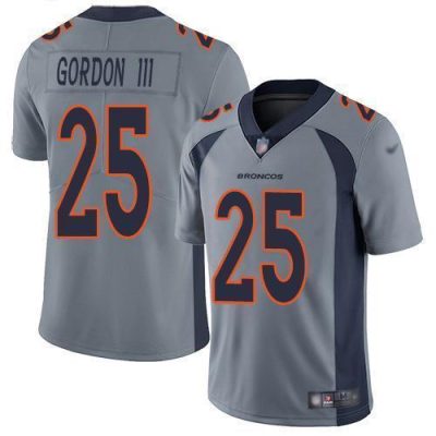 Nike Denver Broncos #25 Melvin Gordon III Gray Stitched NFL Limited Inverted Legend Jersey