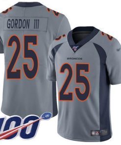 Nike Denver Broncos #25 Melvin Gordon III Gray Stitched NFL Limited Inverted Legend 100th Season Jersey
