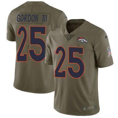 Nike Denver Broncos #25 Melvin Gordon III Olive Stitched NFL Limited 2017 Salute To Service Jersey