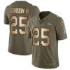 Nike Denver Broncos #25 Melvin Gordon III Olive/Gold Stitched NFL Limited 2017 Salute To Service Jersey