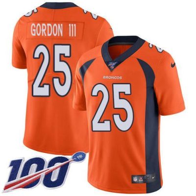 Nike Denver Broncos #25 Melvin Gordon III Orange Team Color Stitched NFL 100th Season Vapor Untouchable Limited Jersey