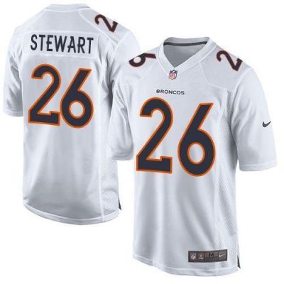 Nike Denver Broncos #26 Darian Stewart White Stitched NFL Game Event Jersey