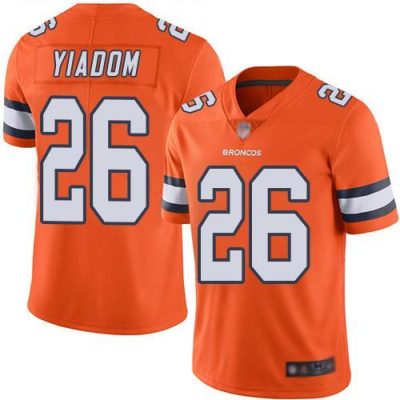 Nike Denver Broncos #26 Isaac Yiadom Orange Stitched NFL Limited Rush Jersey
