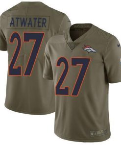 Nike Denver Broncos #27 Steve Atwater Olive Stitched NFL Limited 2017 Salute to Service Jersey
