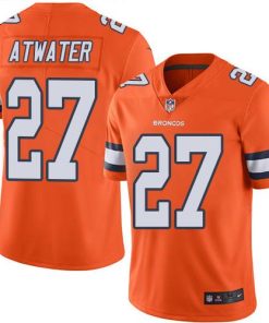 Nike Denver Broncos #27 Steve Atwater Orange Stitched NFL Limited Rush Jersey