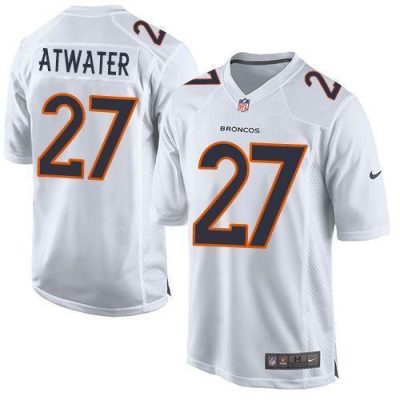 Nike Denver Broncos #27 Steve Atwater White Stitched NFL Game Event Jersey
