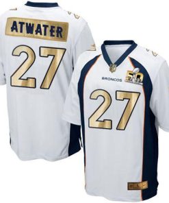 Nike Denver Broncos #27 Steve Atwater White Stitched NFL Game Super Bowl 50 Collection Jersey