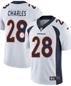 Nike Denver Broncos #28 Jamaal Charles White Stitched NFL Vapor Untouchable Limited Jersey
