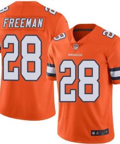 Nike Denver Broncos #28 Royce Freeman Orange Stitched NFL Limited Rush Jersey