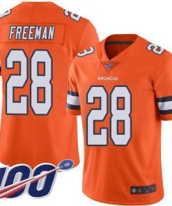 Nike Denver Broncos #28 Royce Freeman Orange Stitched NFL Limited Rush 100th Season Jersey
