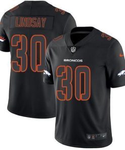 Nike Denver Broncos #30 Phillip Lindsay Black Stitched NFL Limited Rush Impact Jersey