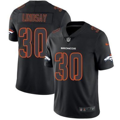 Nike Denver Broncos #30 Phillip Lindsay Black Stitched NFL Limited Rush Impact Jersey