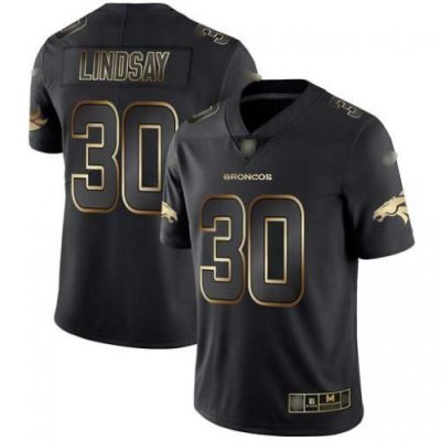 Nike Denver Broncos #30 Phillip Lindsay Black/Gold Stitched NFL Vapor Untouchable Limited Jersey