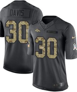 Nike Denver Broncos #30 Terrell Davis Black Stitched NFL Limited 2016 Salute to Service Jersey
