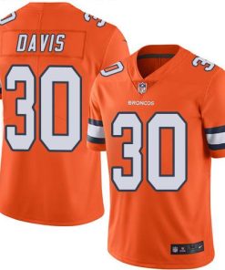 Nike Denver Broncos #30 Terrell Davis Orange Stitched NFL Limited Rush Jersey