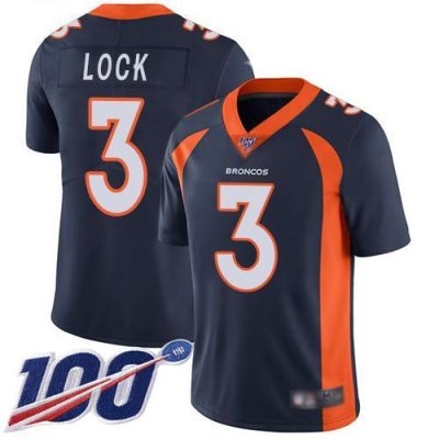 Nike Denver Broncos #3 Drew Lock Navy Blue Alternate Stitched NFL 100th Season Vapor Limited Jersey