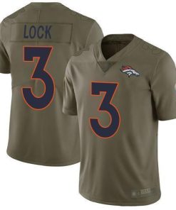 Nike Denver Broncos #3 Drew Lock Olive Stitched NFL Limited 2017 Salute To Service Jersey