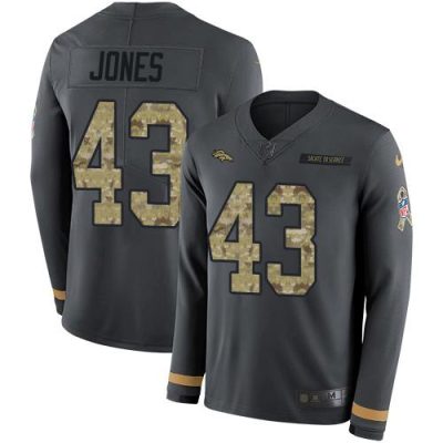 Nike Denver Broncos #43 Joe Jones Anthracite Salute to Service Stitched NFL Limited Therma Long Sleeve Jersey