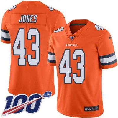Nike Denver Broncos #43 Joe Jones Orange Stitched NFL Limited Rush 100th Season Jersey