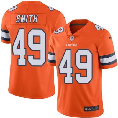 Nike Denver Broncos #49 Dennis Smith Orange Stitched NFL Limited Rush Jersey