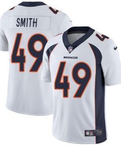 Nike Denver Broncos #49 Dennis Smith White Stitched NFL Vapor Untouchable Limited Jersey