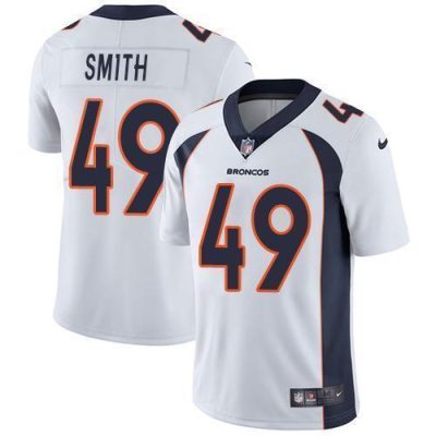 Nike Denver Broncos #49 Dennis Smith White Stitched NFL Vapor Untouchable Limited Jersey