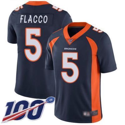 Nike Denver Broncos #5 Joe Flacco Navy Blue Alternate Stitched NFL 100th Season Vapor Limited Jersey