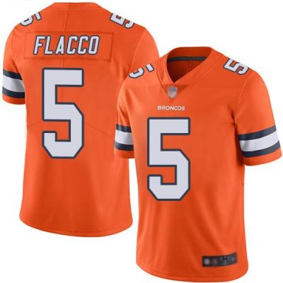 Nike Denver Broncos #5 Joe Flacco Orange Stitched NFL Limited Rush Jersey