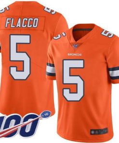 Nike Denver Broncos #5 Joe Flacco Orange Stitched NFL Limited Rush 100th Season Jersey