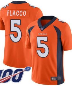 Nike Denver Broncos #5 Joe Flacco Orange Team Color Stitched NFL 100th Season Vapor Limited Jersey