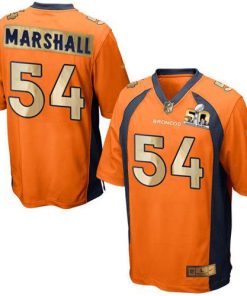 Nike Denver Broncos #54 Brandon Marshall Orange Team Color Stitched NFL Game Super Bowl 50 Collection Jersey