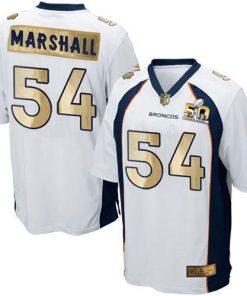 Nike Denver Broncos #54 Brandon Marshall White Stitched NFL Game Super Bowl 50 Collection Jersey