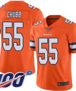 Nike Denver Broncos #55 Bradley Chubb Orange Stitched NFL Limited Rush 100th Season Jersey