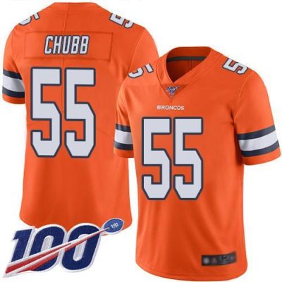 Nike Denver Broncos #55 Bradley Chubb Orange Stitched NFL Limited Rush 100th Season Jersey