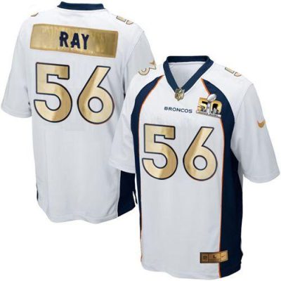 Nike Denver Broncos #56 Shane Ray White Stitched NFL Game Super Bowl 50 Collection Jersey