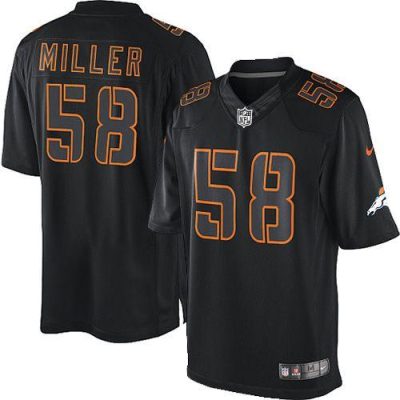 Nike Denver Broncos #58 Von Miller Black Stitched NFL Impact Limited Jersey