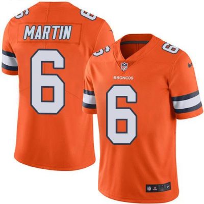 Nike Denver Broncos #6 Sam Martin Orange Stitched NFL Limited Rush Jersey