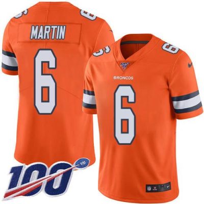 Nike Denver Broncos #6 Sam Martin Orange Stitched NFL Limited Rush 100th Season Jersey