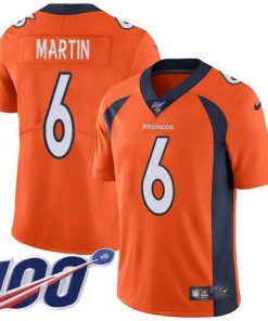 Nike Denver Broncos #6 Sam Martin Orange Team Color Stitched NFL 100th Season Vapor Untouchable Limited Jersey