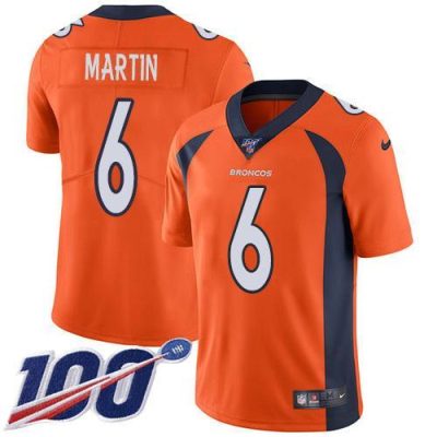 Nike Denver Broncos #6 Sam Martin Orange Team Color Stitched NFL 100th Season Vapor Untouchable Limited Jersey