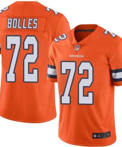 Nike Denver Broncos #72 Garett Bolles Orange Stitched NFL Limited Rush Jersey