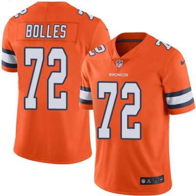 Nike Denver Broncos #72 Garett Bolles Orange Stitched NFL Limited Rush Jersey
