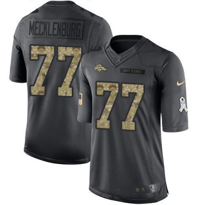 Nike Denver Broncos #77 Karl Mecklenburg Black Stitched NFL Limited 2016 Salute to Service Jersey