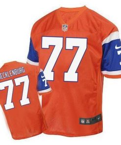 Nike Denver Broncos #77 Karl Mecklenburg Orange Stitched NFL Elite Throwback Jersey