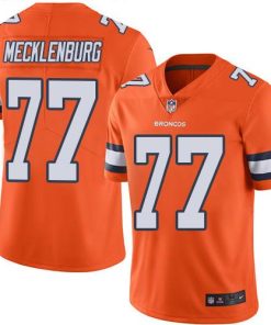 Nike Denver Broncos #77 Karl Mecklenburg Orange Stitched NFL Limited Rush Jersey