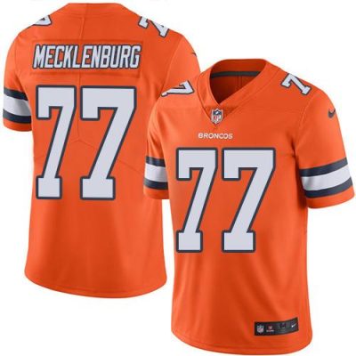 Nike Denver Broncos #77 Karl Mecklenburg Orange Stitched NFL Limited Rush Jersey